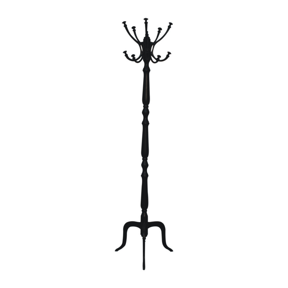 Solid Wood Black Coat Stand