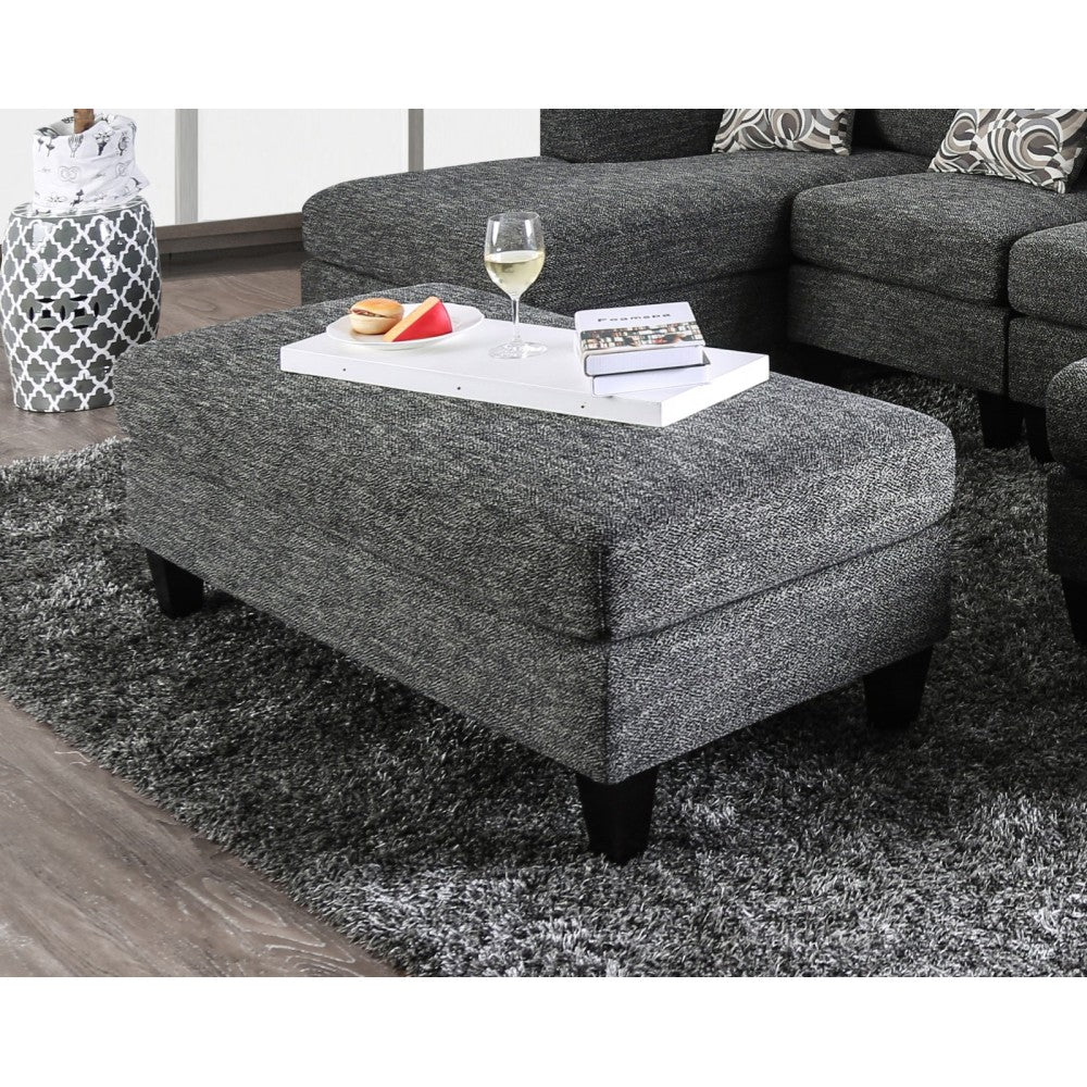 Gray Chenille 5pc Sectional Set Living Room Furniture Pillows Armless Chair Ottoman Chaise Plush Couch Sectionals