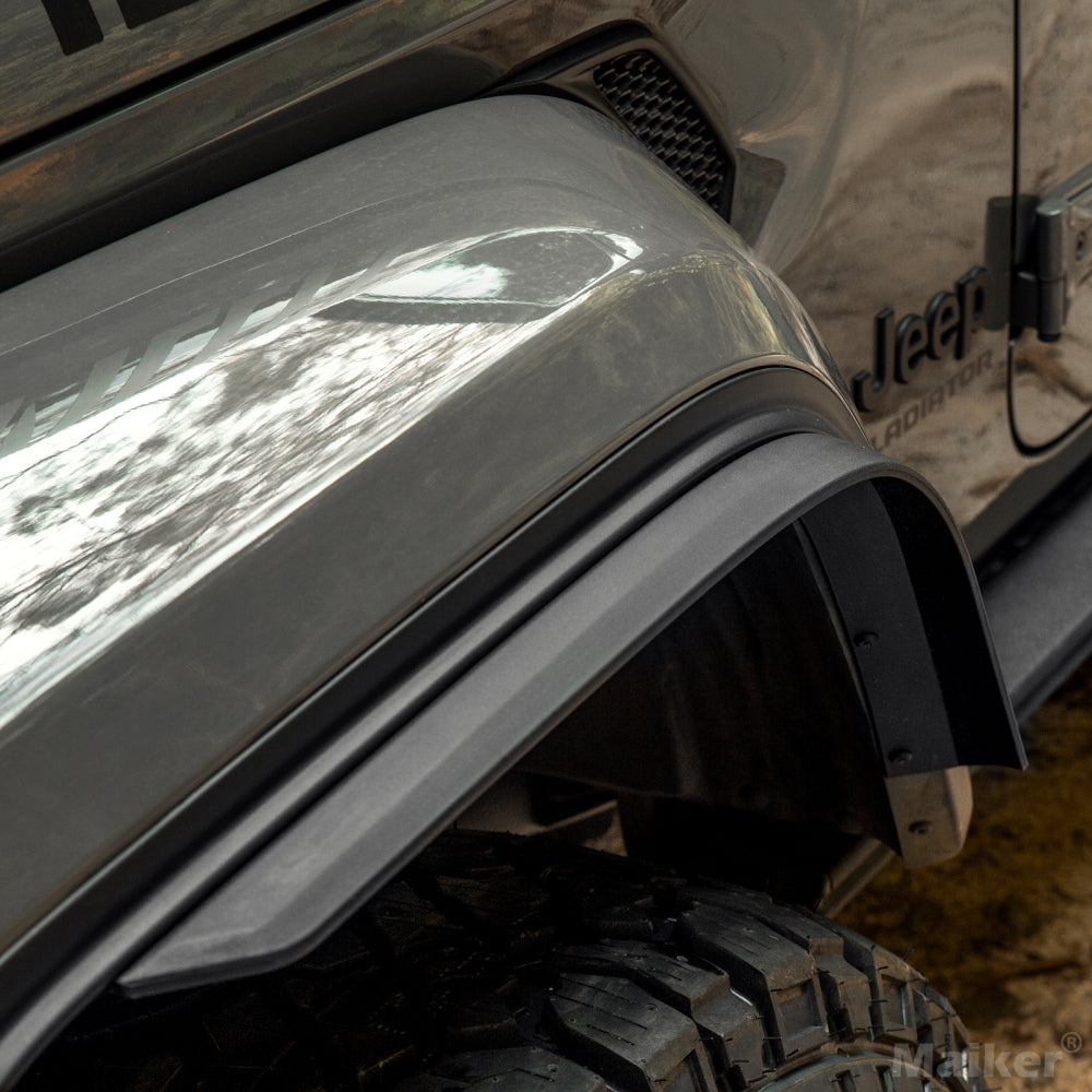 Front & Rear Fender Flares Compatible with 2018-2023 Jeep Wrangler JL & JLU Unlimited Sahara (Fit Original low Fender ,Not fit 4xe)