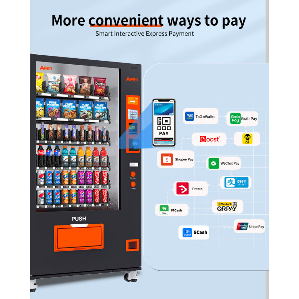 Snack & Drink Vending Machine with Credit Card Reader, Refrigerated Commercial Vending Machine, 60 Slots