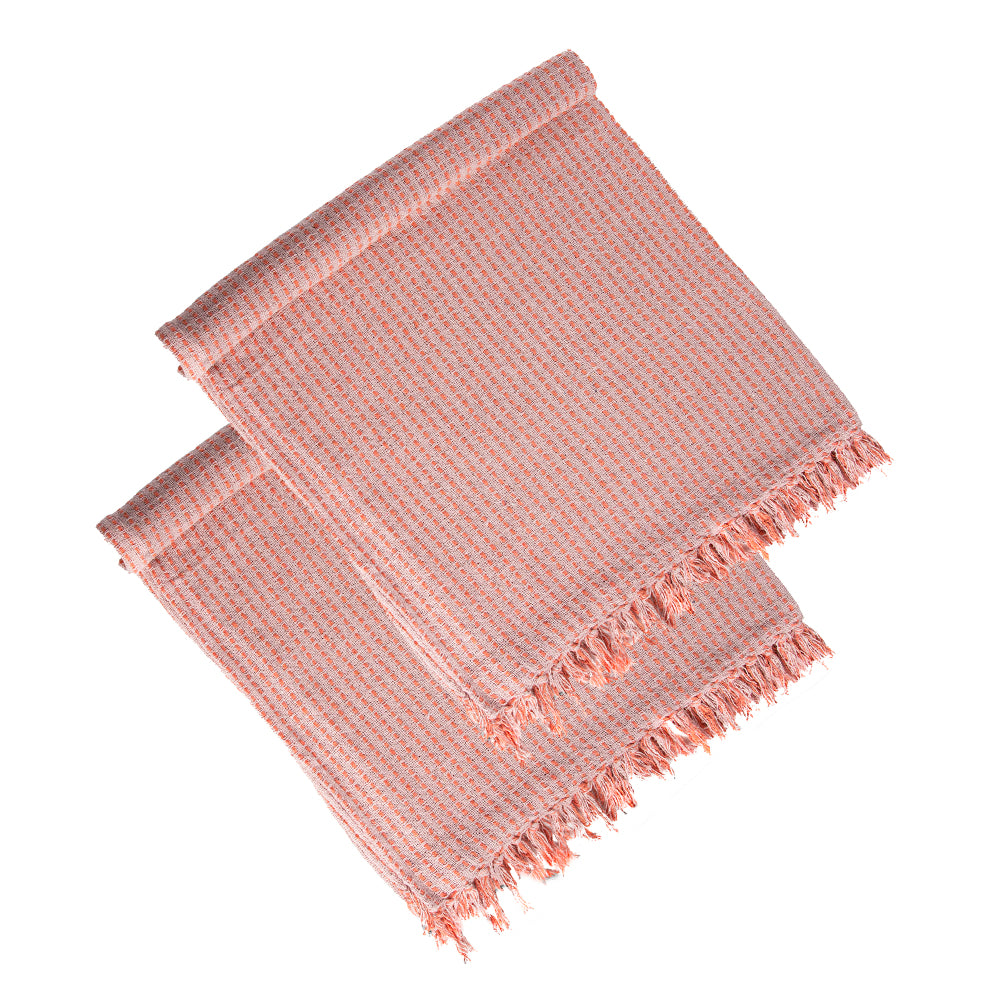 50x60" Decorative Pink Cotton Throw Blanket with Tassels, 2 Pack