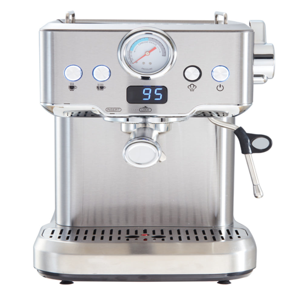 20 Bar Professional Espresso Machine with Milk Frother, Single & Double Shot, ESE Pod Compatible, Visual Temperature and Pressure Display, Removable Water Tank for Cappuccino, Latte, & Macchiato