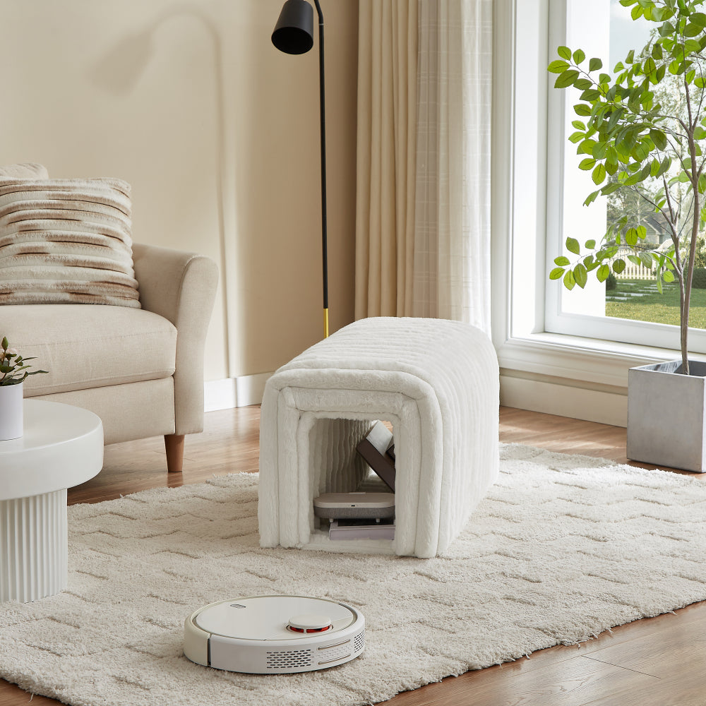 Ottoman Storage Bench Pet Supplies  Corduroy Bench Cat's nest to hide  For the Living Room, Entryway and Bedroom