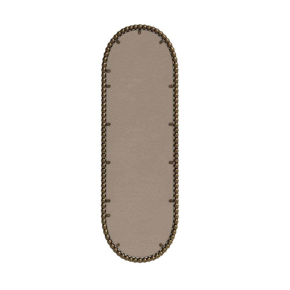 Iron Art Oval Retro Mirror, Antique Effect,Wall Hanging,Suitable For Living Room,Bedroom, Entrance (Gold)