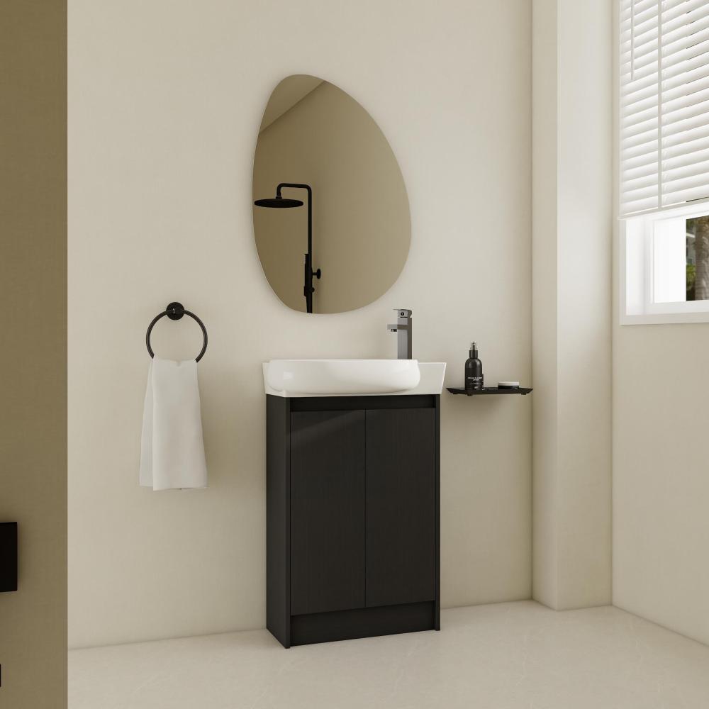 Soft Close Doors Bathroom Vanity With Sink,16 Inch  For Small Bathroom