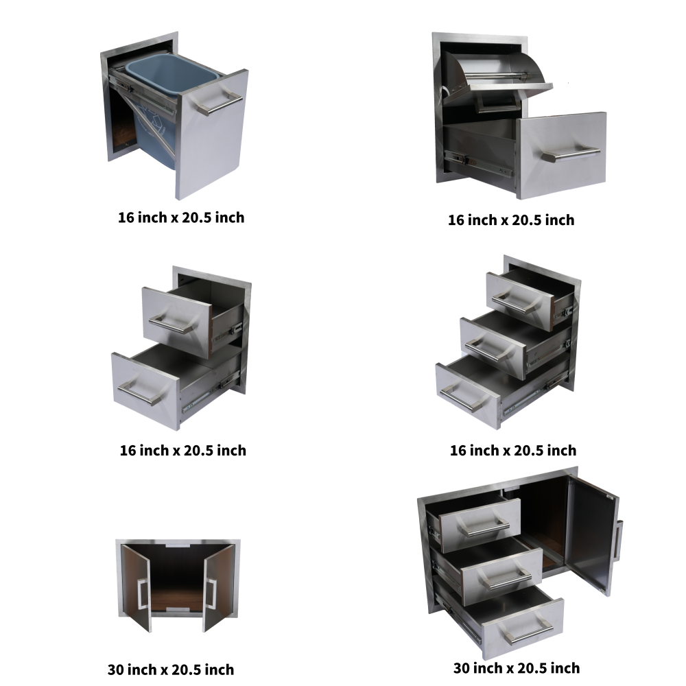 Built-in Outdoor Kitchen 32 inch LPG Gas Grill 60000 BTU Stainless Steel Four burners Grill with Infrared Rear Bunrer and Door and Drawer Combo and Drop in Stainless Steel 304# Sink with BBQ Tool Set
