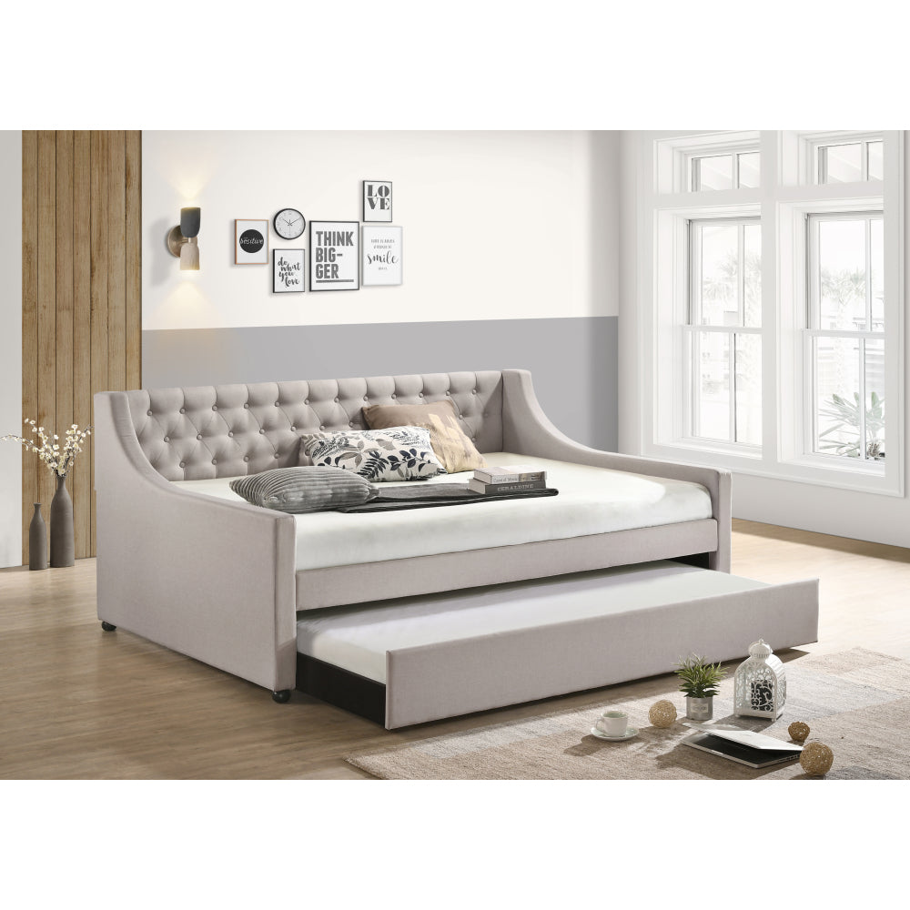 Justice Smoke Gray Fabric Daybed W/Trundle (Twin)
