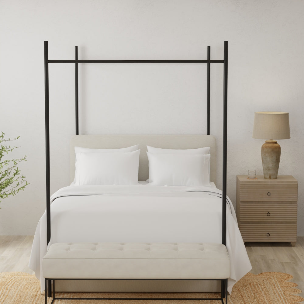Omne Sleep 4-Piece White Brushed Microfiber Twin Hypoallergenic Sheet Set