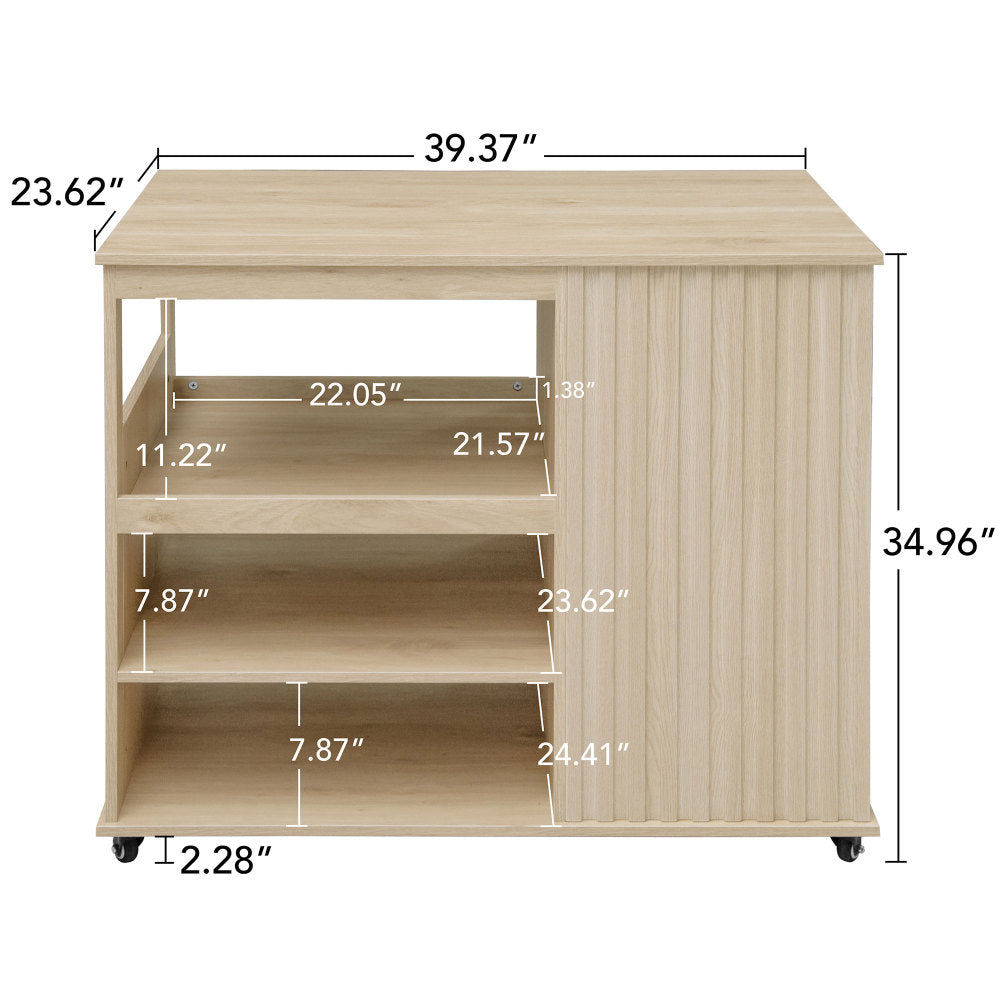 Kitchen Island Cart,Rolling Serving Utility Trolley Cart Modern Kitchen Island with Storage Drawer Wine Rack Lockable Casters,Kitchen Cart  for Kitchen,Dining Room,Bar Living Room
