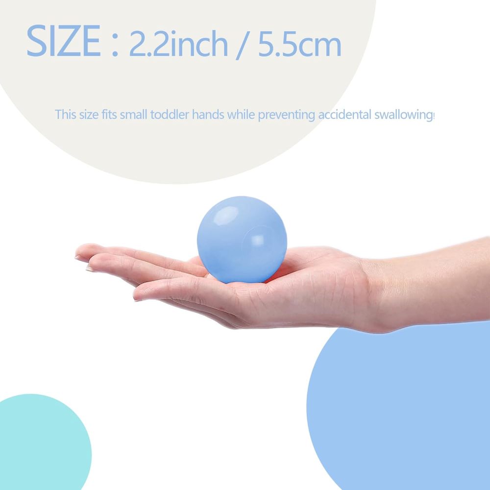 Ball Pit Star Balls 1000 Count for Kids, Colorful Phthalate Free BPA Free Baby Toddler Play Balls for Kids Toddlers - Safe, Crushproof, Lightweight, Durable Spheres-Blue&White