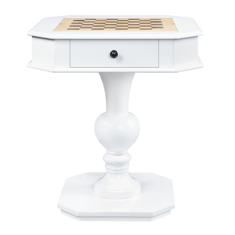 Galini White Finish Game Table