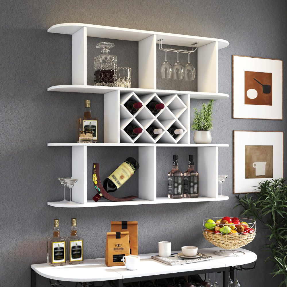 Large Wall Mounted 3 Tier  Rustic Bottle Wine Rack,Multifunctional Wooden Wall Mounted Wine Rack,Storage Rack with Wine Glass Holder,mounted wall Storage winerack Rack for Home Bar Dining Room Decor