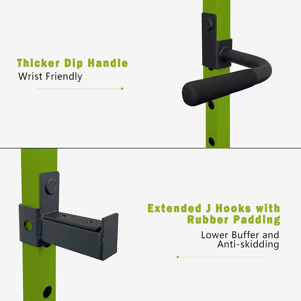 Multi-functional Power Cage, Home Adjustable Pullup Squat Rack 1000Lbs Capacity Comprehensive Fitness Barbell Rack with Gym Accessories 7ft Olympic Bar