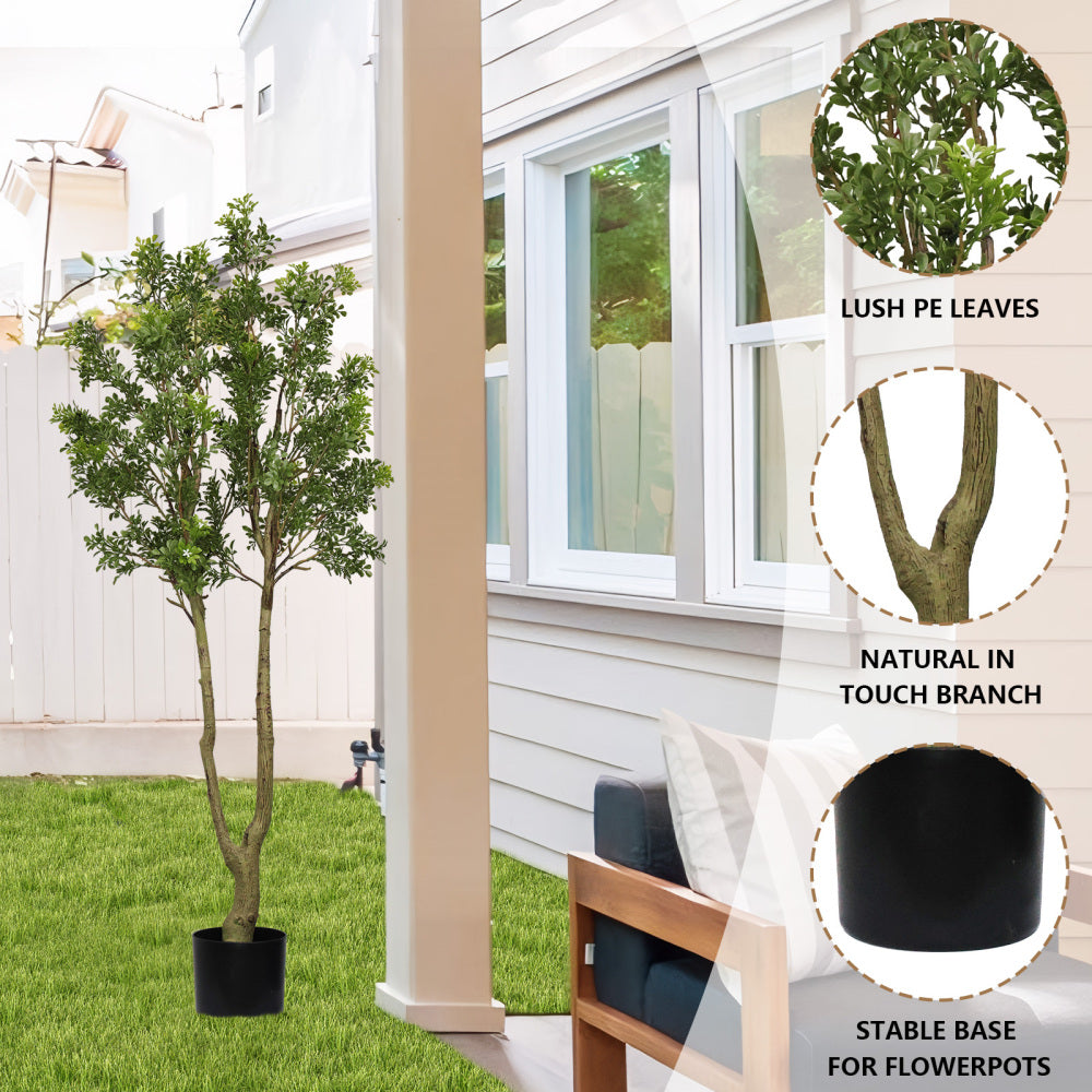 Artificial Olive Tree, 160cm Tall Faux Potted Plant with Olive Branches and Fruits for Indoor Home, Office, or Living Room Decoration, 1pc/set