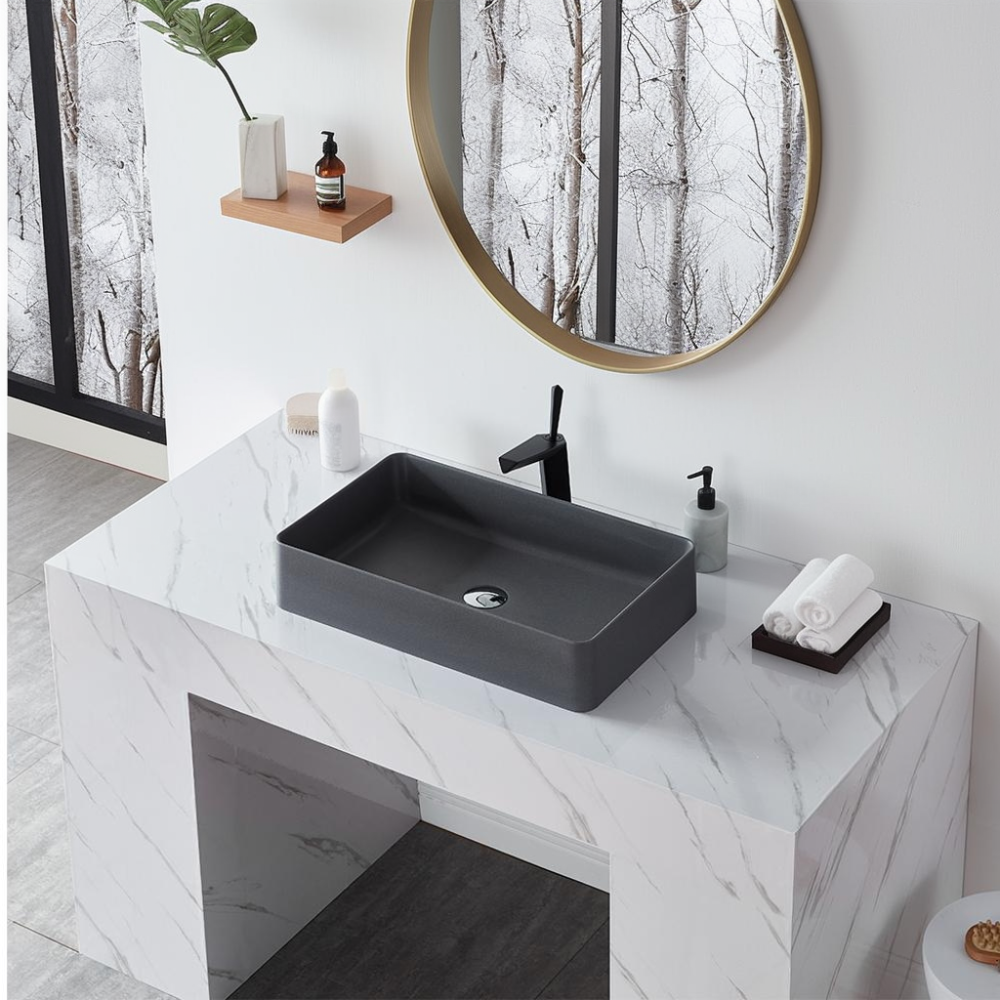 Vessel Sink Quartz Stone Bathroom Sink Modern Art Sink 25B11BQ