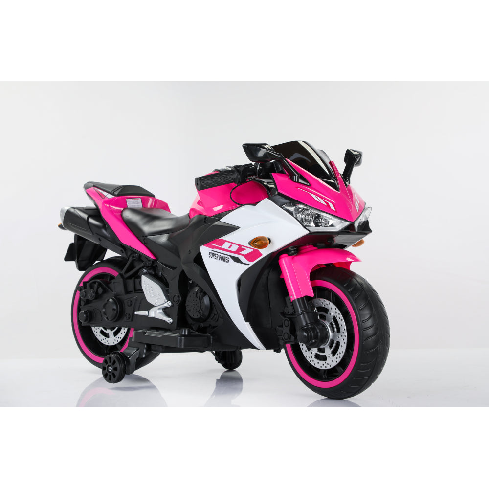 Electric motorcycle/ 12V Kids toys motorcycle/Kids electric car/electric ride on toys  for  3 4 5 6 years Boys Girls with Training  Wheels/manual throttle/ drive by hand/Lighting  wheels