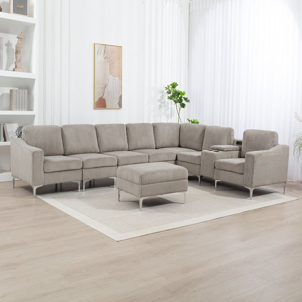 Modular Sofa Single Armrest Backrest Module for Modular Sectional Sofa Couch Side Armrest, Gray