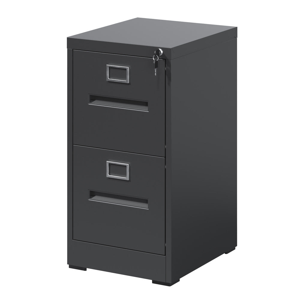 3 Drawer Metal Vertical File Cabinet with Lock and Card Slot Office Home Vertical File Cabinet for A4 Legal/Letter Size Narrow File Cabinet Locked,Assembly Required (Black)