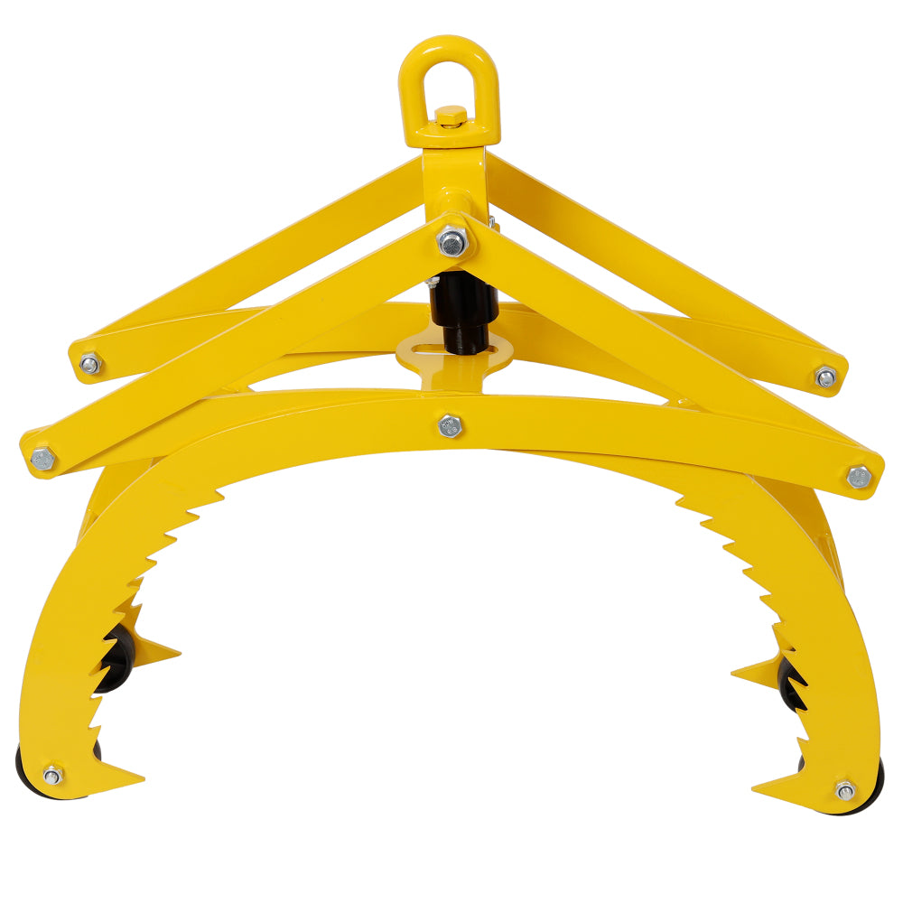 Automatic Grip and Release Log Tongs, 360° Swivel Lifting Tongs with 4 Claws 21" Open, 3300 LBS Load Capacity, Fit For Forklift, ATV, Tractor and so on. Yellow Color