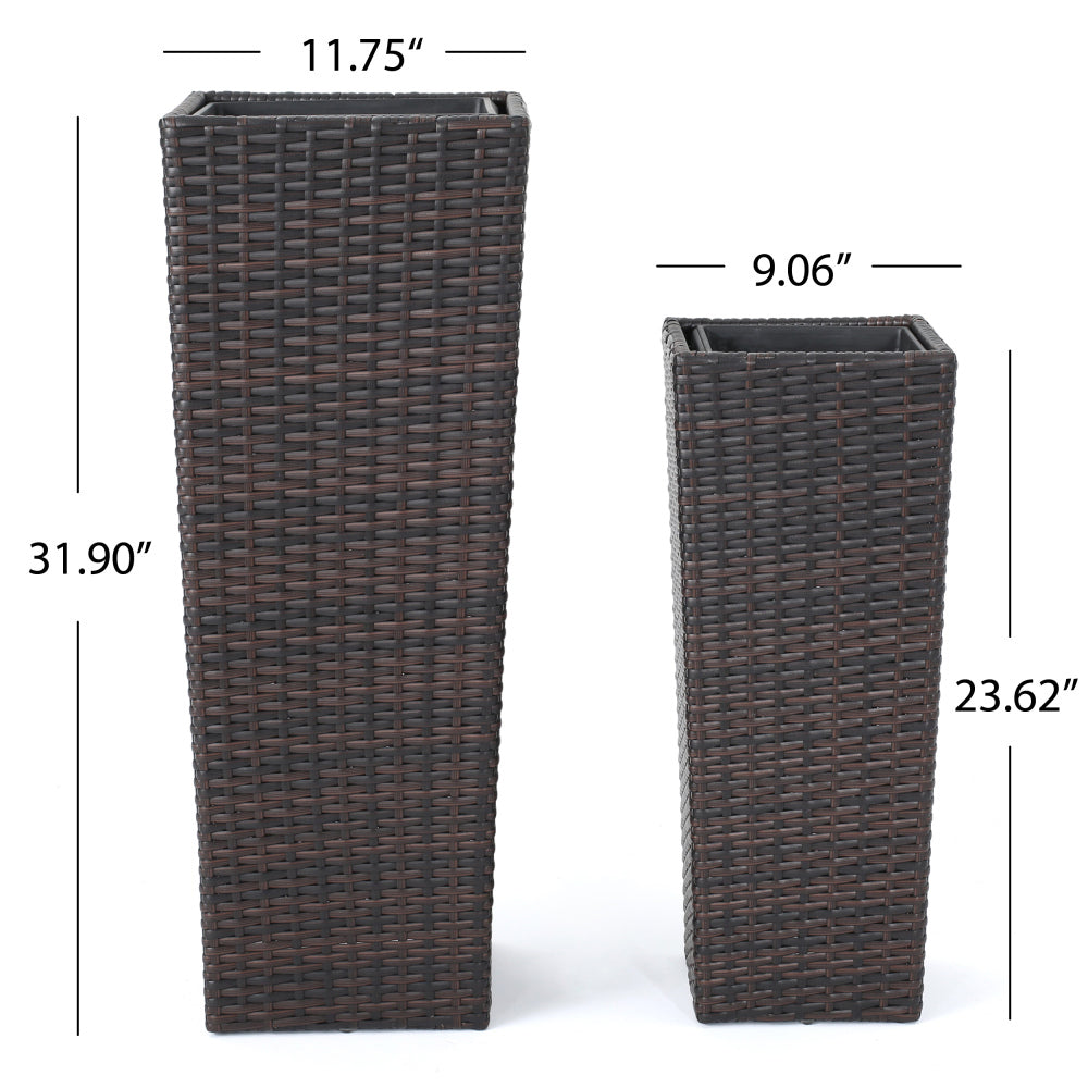 Rattan FLOWER POT - BROWN
