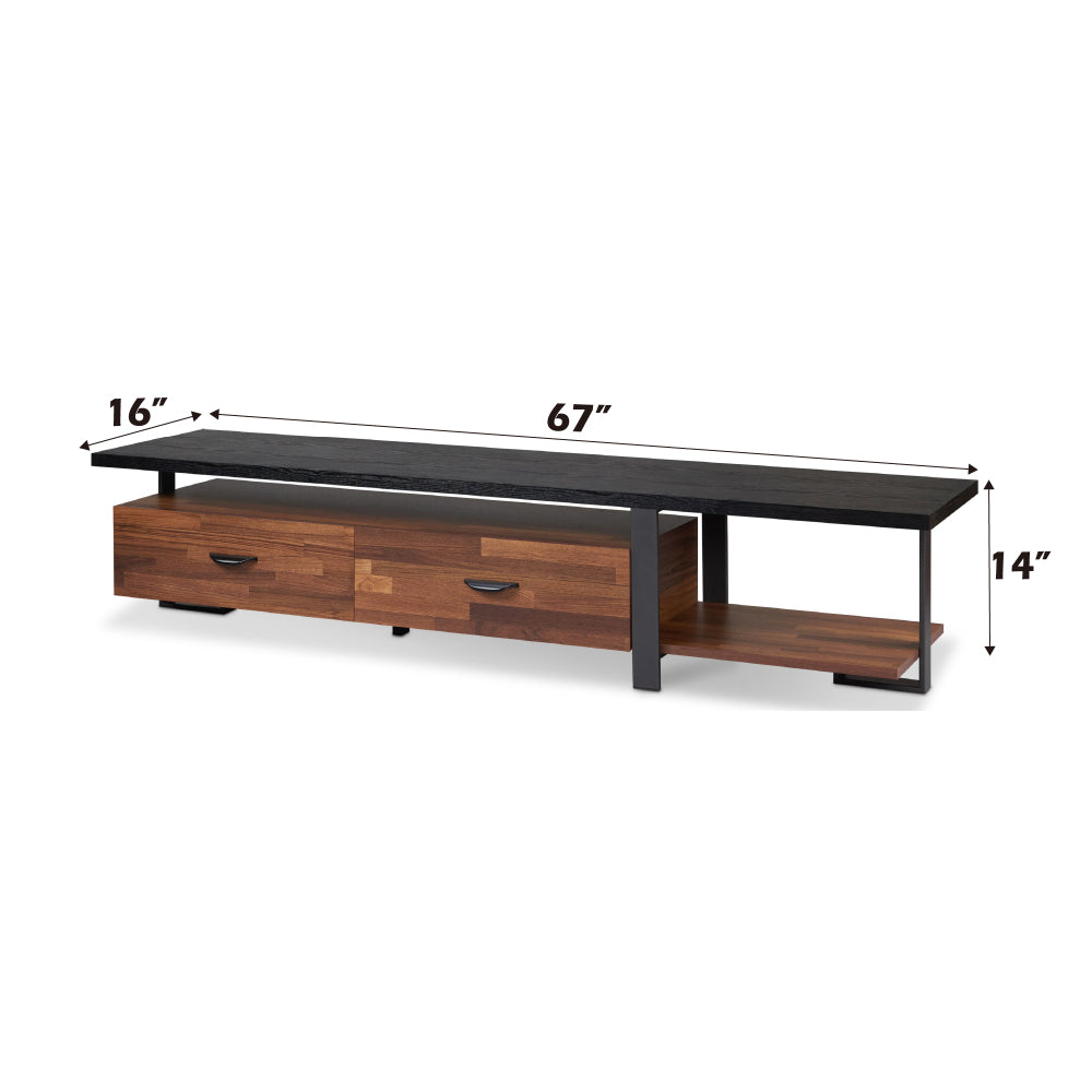 Elling Walnut & Black Finish TV Stand