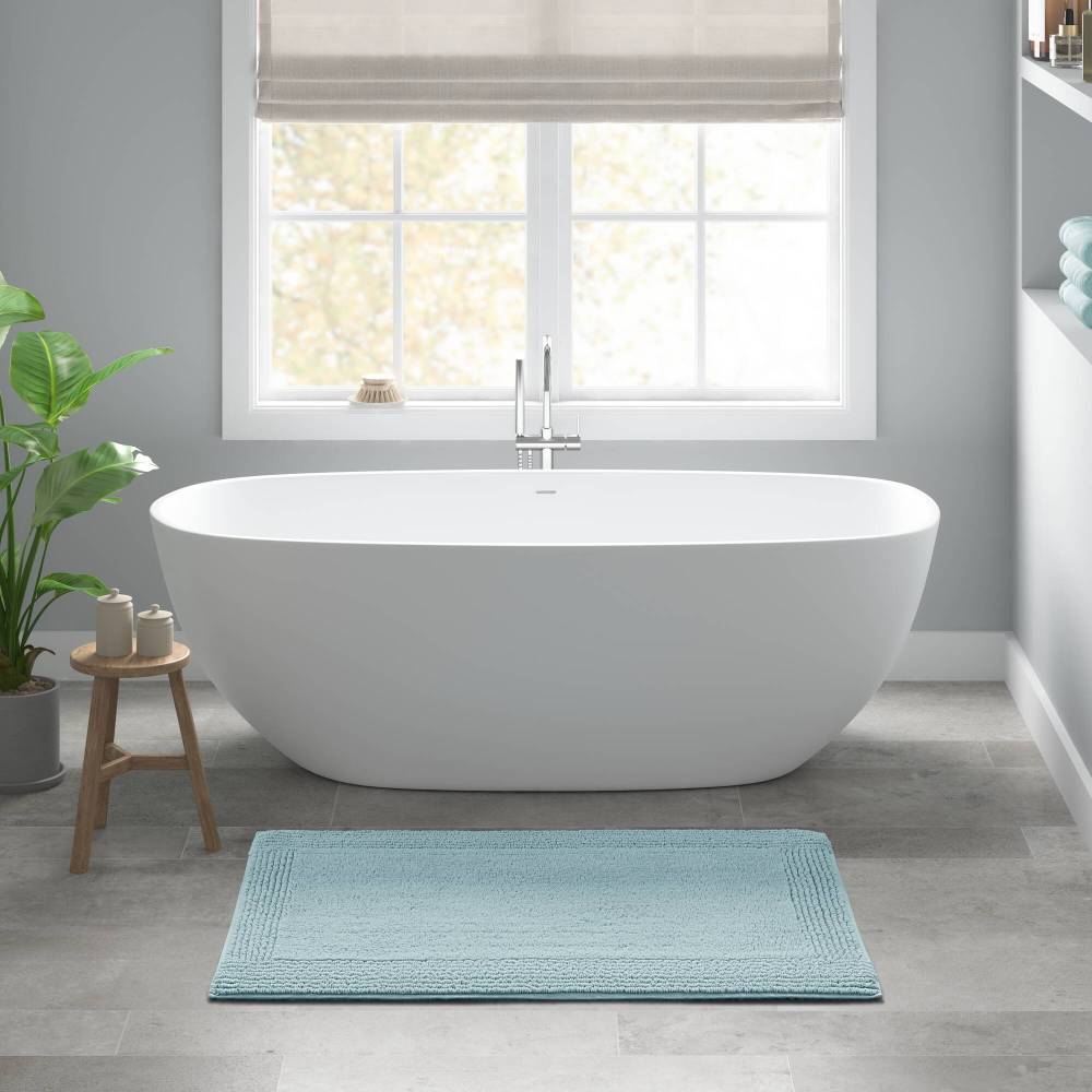 100% Cotton Tufted 3000 GSM Reversible Bath Rug Charcoal 21x34"