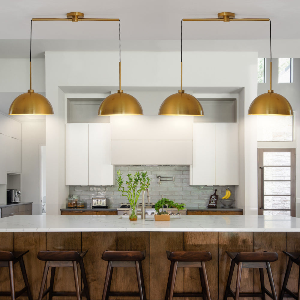 41" Industrial Modern Copper Color Double Pendant Light – Adjustable Ceiling Hanging Lamp with Bright Finish for Dining Room, Kitchen, or Living Room – Stylish and Durable Lighting Fixture (No Bulbs)