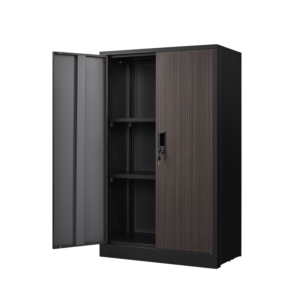 Metal Storage Cabinet with Locking Doors and Adjustable Shelf, Folding Filing Storage Cabinet , Folding Storage Locker Cabinet for Home Office,School,Garage, Black