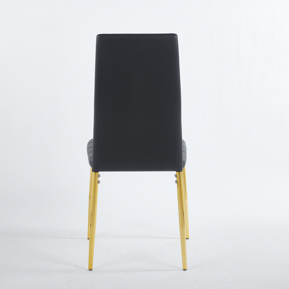 chair  set of 4,GOLDEN COLOR LEG,BLACK SEAT