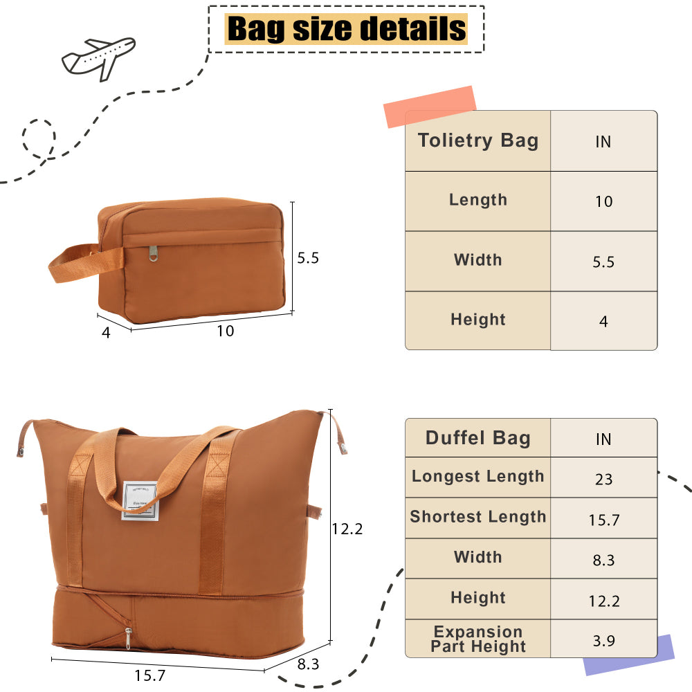 Softside Luggage Expandable 3 Piece Set Suitcase with Duffel Bag Upright Spinner Softshell Lightweight Luggage Travel Set