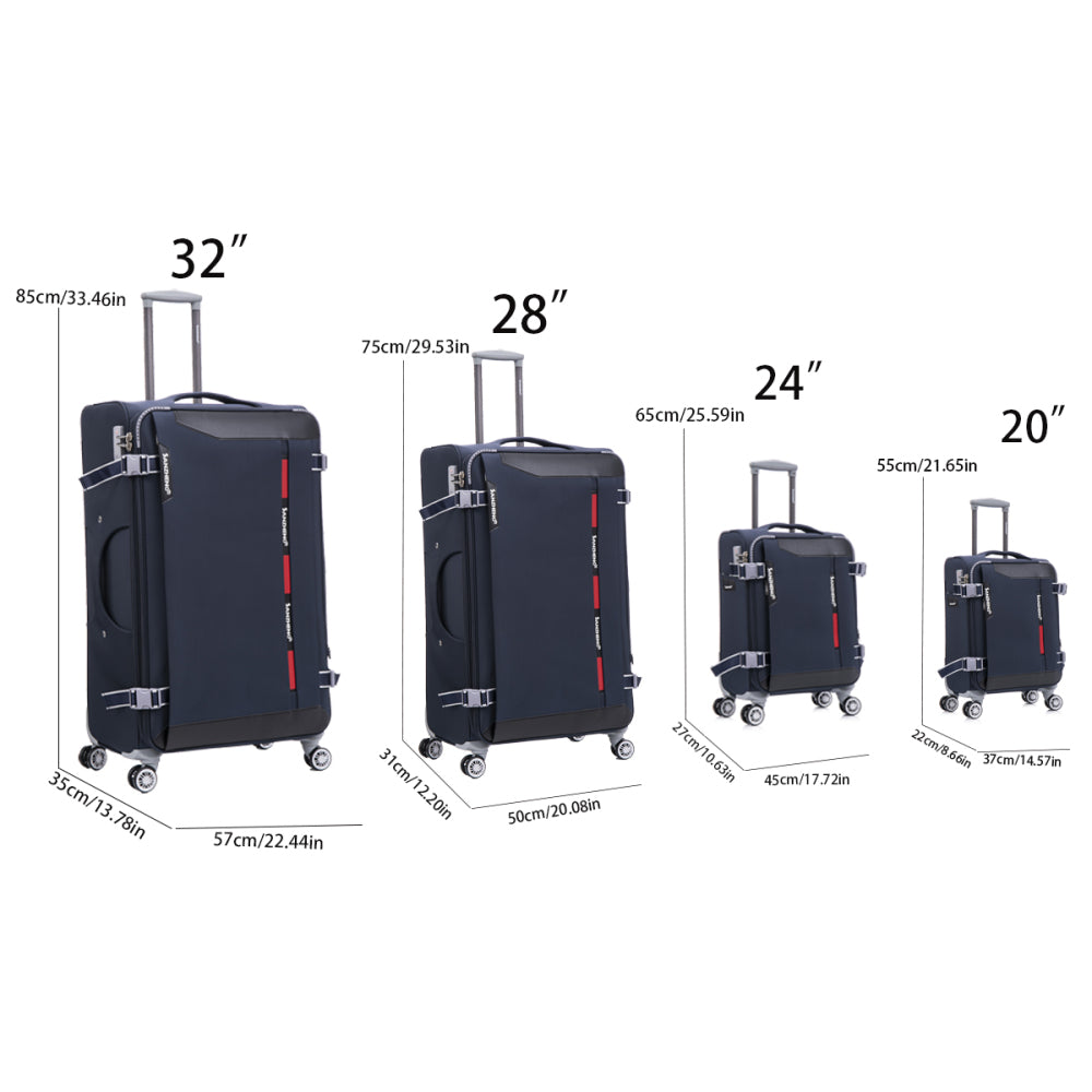 Softside Upright Luggage Set , Lightweight,4-Piece (20//24/28/32)