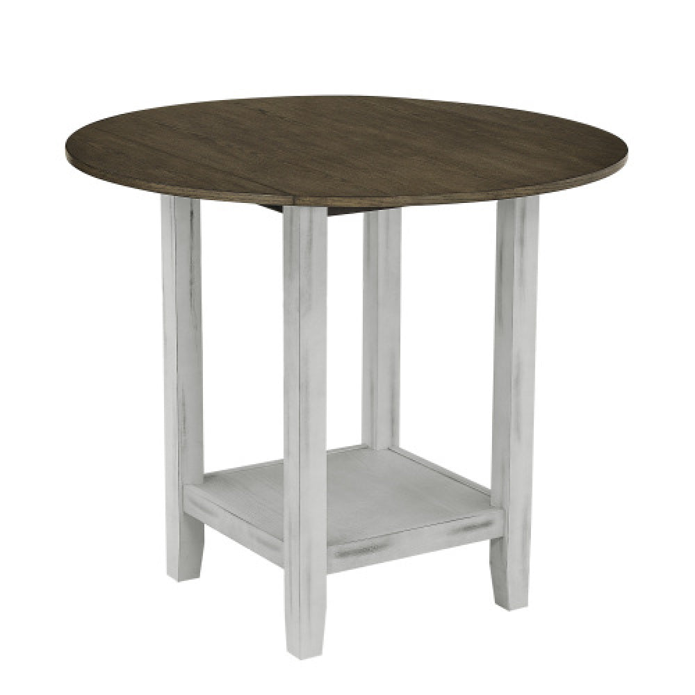 Foldable leaf dining table with storage space, 4-person dining table with 4 chairs, suitable for small restaurants and living rooms, space-saving, solid wood