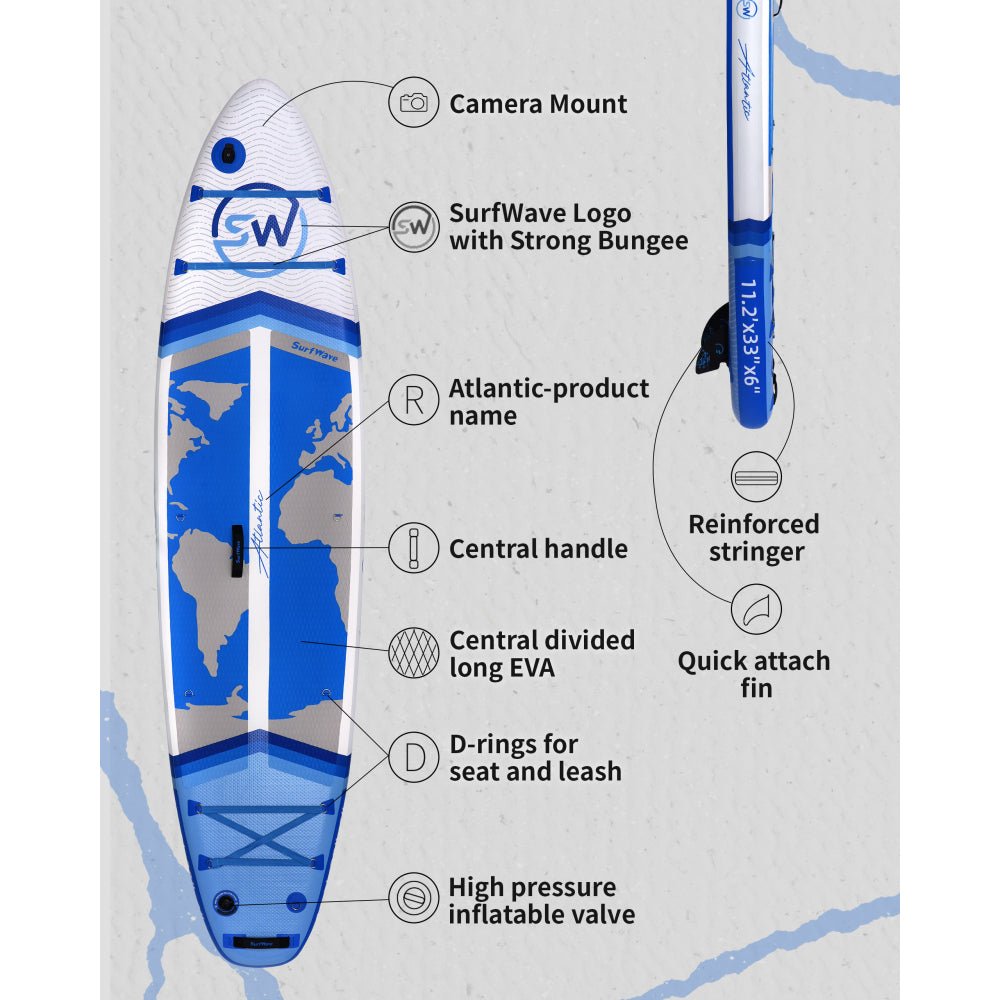 Inflatable Stand Up Paddle Board 11'x34"x6" With Accessories