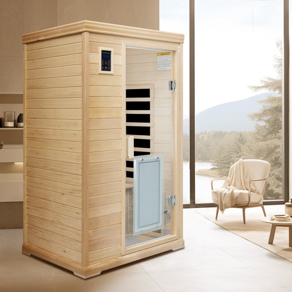Two-person Far-infrared hemlock indoor sauna room