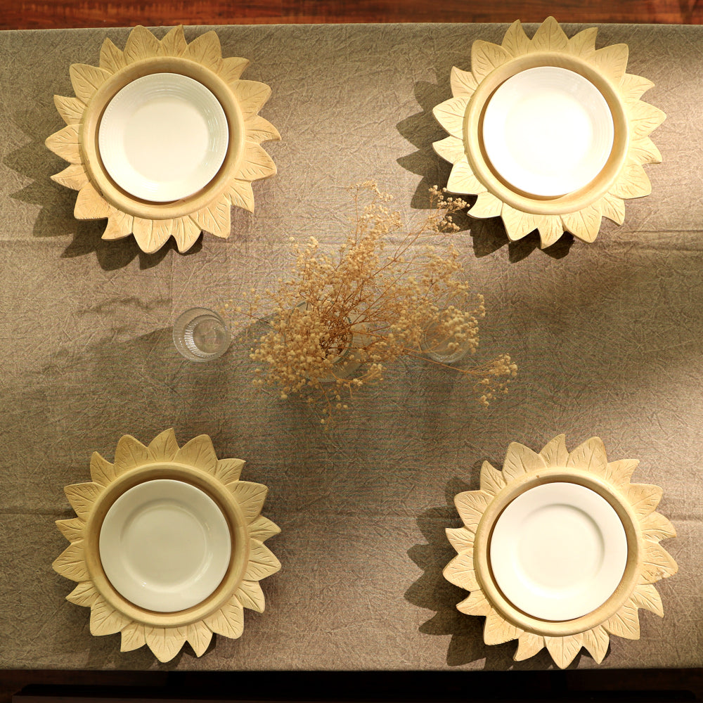 Handcrafted 13" Wood Charger Plate Wooden Dinning Placemat Artisan Wood Tableware