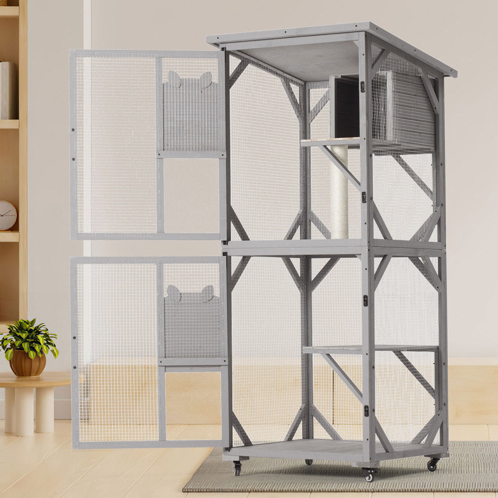 2 Tier Foldable Cold Frame Greenhouse, Portable Wooden Greenhouse Garden Cold Frame Raised Planter Box with Shelves