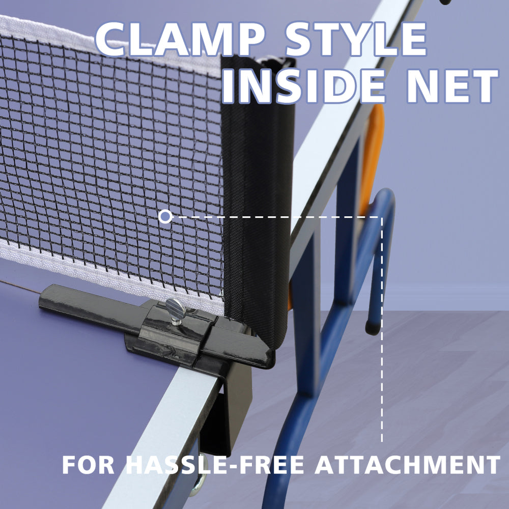 DOUBLE FISH Table Tennis Table, 8×4 Ft Foldable & Portable Ping Pong Table Set With 2 Table Tennis Paddles, 3 Balls And Net For Indoor Outdoor Use