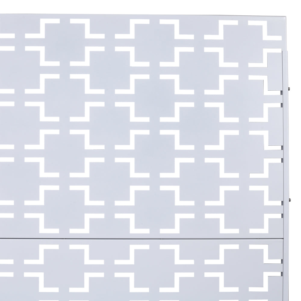 Outdoor & Indoor Privacy Screen Metal Privacy Screen 76" H×48" W, Freestanding Decorative Privacy Screen for Deck Balcony Patio, Privacy Fence Panels for Outside Lawn Garden PS105 WHITE