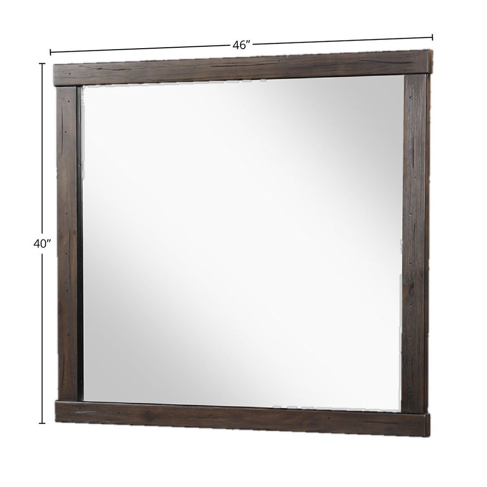 Square Mirror With Knotty Oak