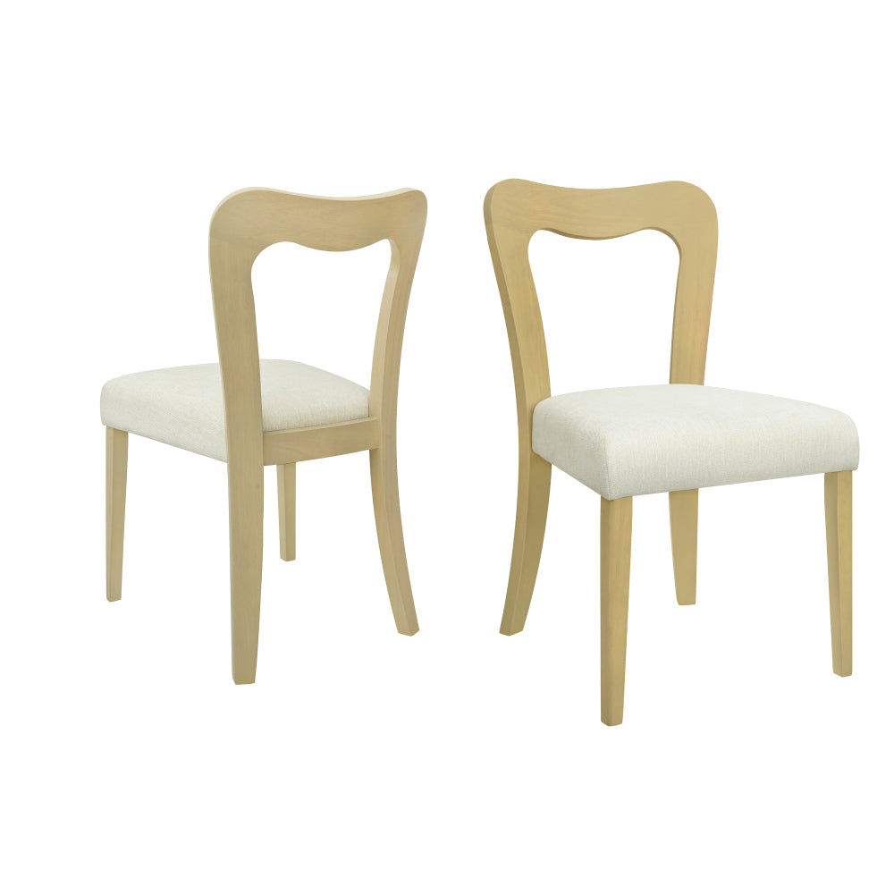Dining Chair Without Arm(light ash+beige) Set of 2