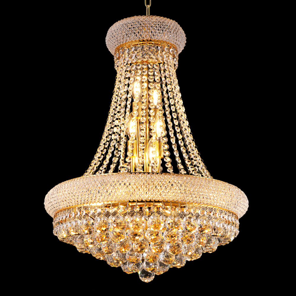 28-Inch Crystal Chandelier Lighting for Dining Room Modern Interior Luxury K9 Bedroom Crystal Chandelier Ceiling Light French Empire Crystal Chandelier Chrome 15 Lights