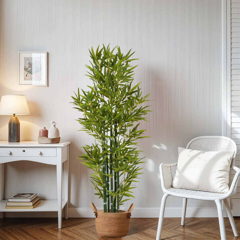 5' Artificial Bamboo with Pot, Set of 2