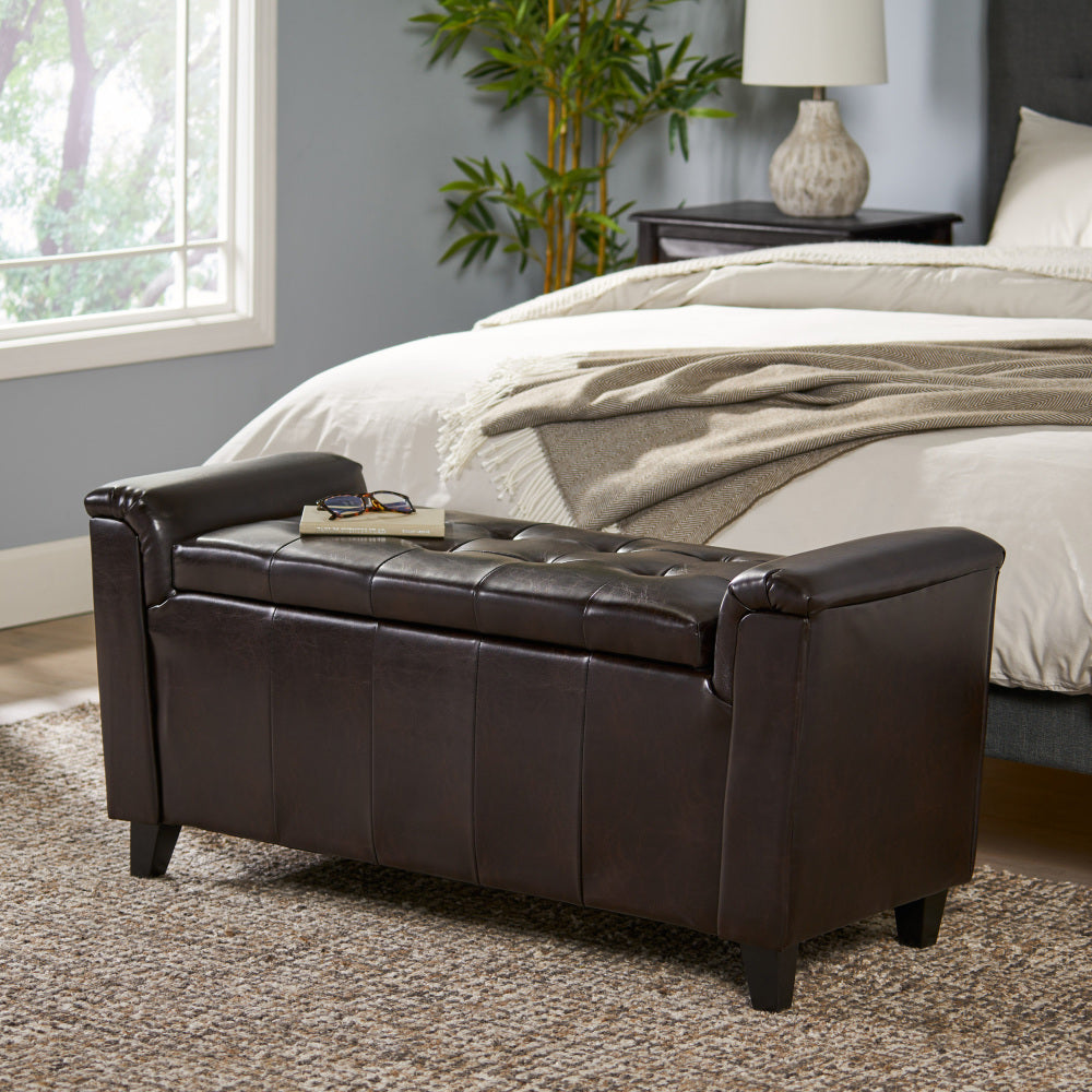 ALDEN ARMED STORAGE BENCH