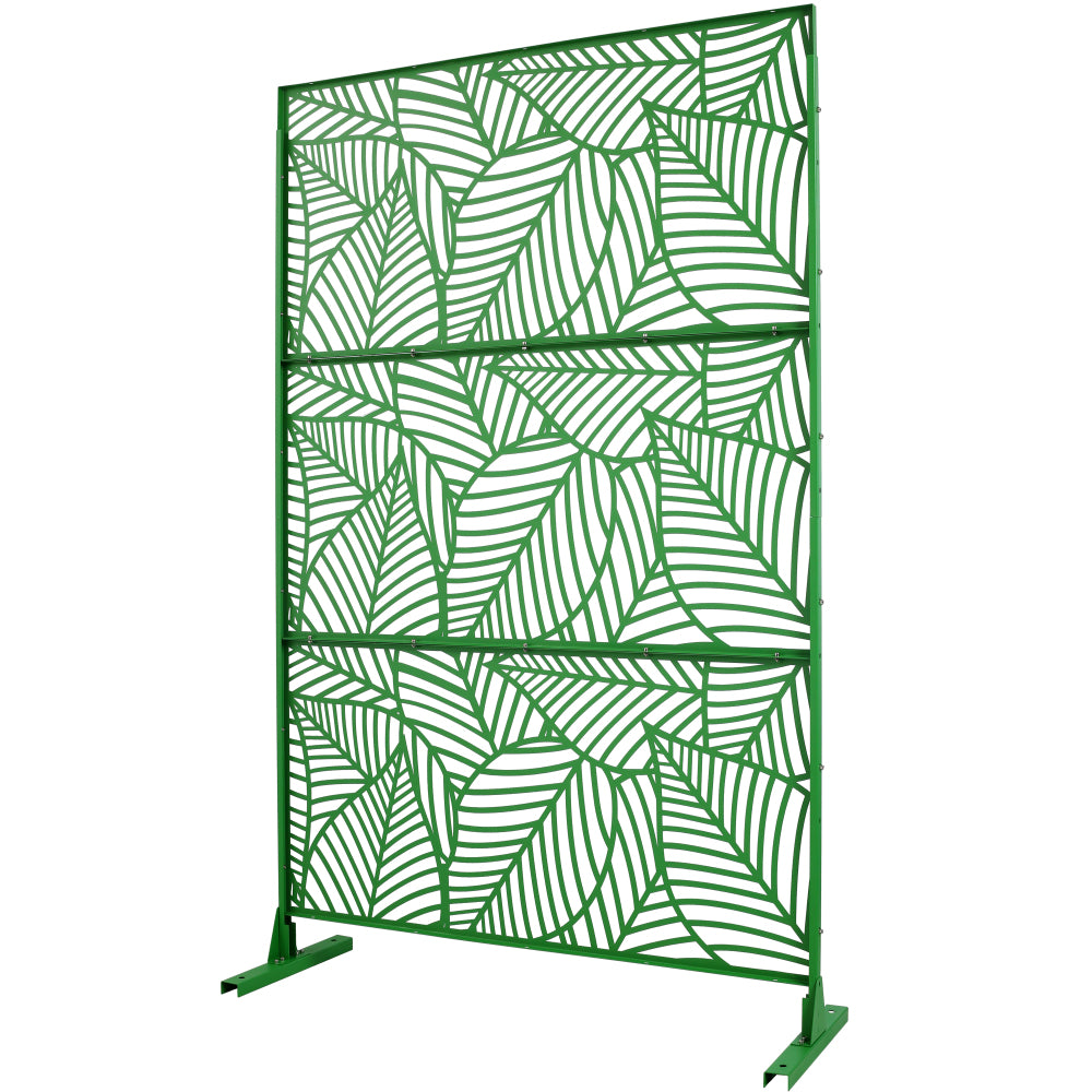 Outdoor & Indoor Privacy Screen Metal Privacy Screen 76" H×48" W, Freestanding Decorative Privacy Screen for Deck Balcony Patio, Privacy Fence Panels for Outside Lawn Garden PS111 GREEN COLOR, LIGHT