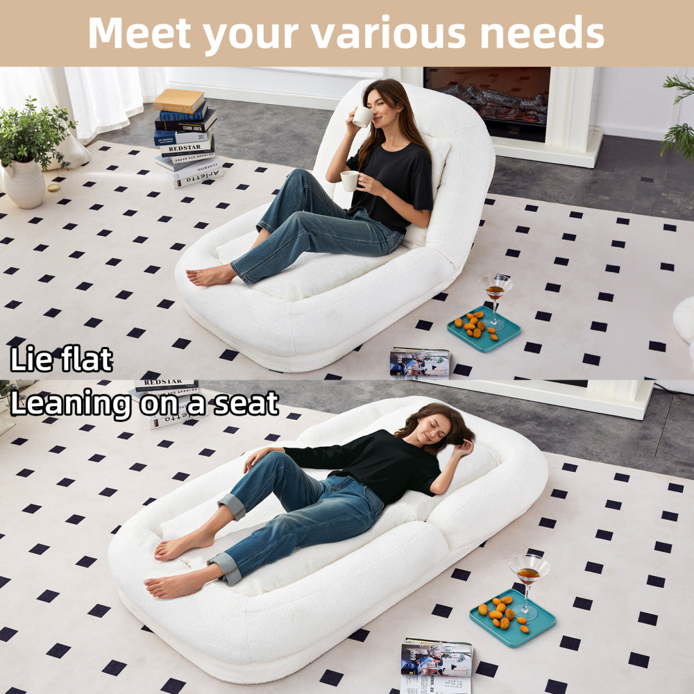Folding Sofa Chair with 5 Adjustable Positions Plush Floor Lounge Chair for Gaming, Meditation, and Relaxation