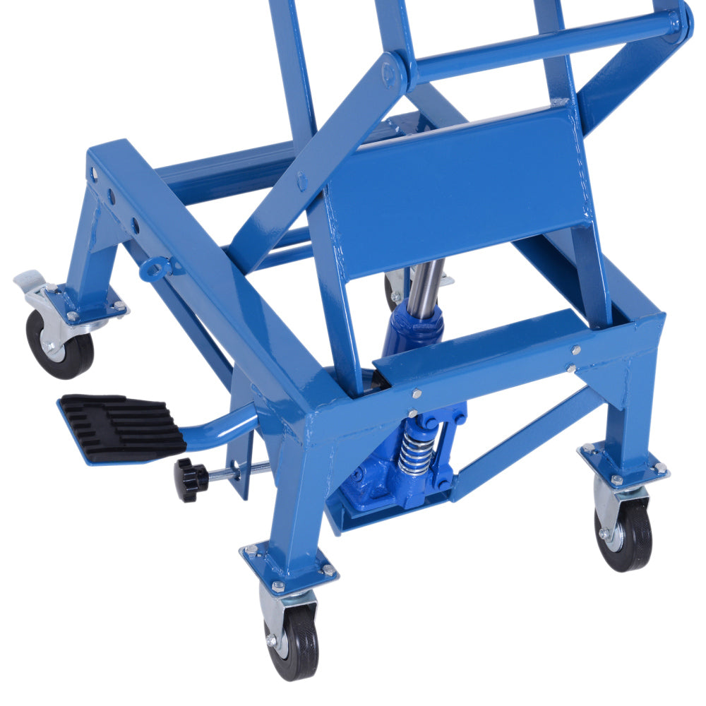 DURHAND 300 lbs Hydraulic Motorcycle Scissor Jack Lift Foot Step Wheels for Small Dirt Bikes