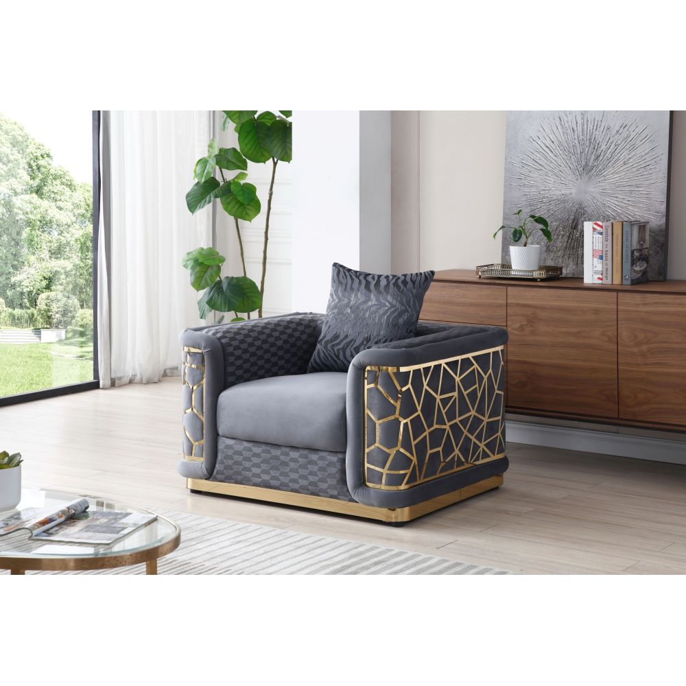 Talia G0990A-L Loveseat , DARK GRAY