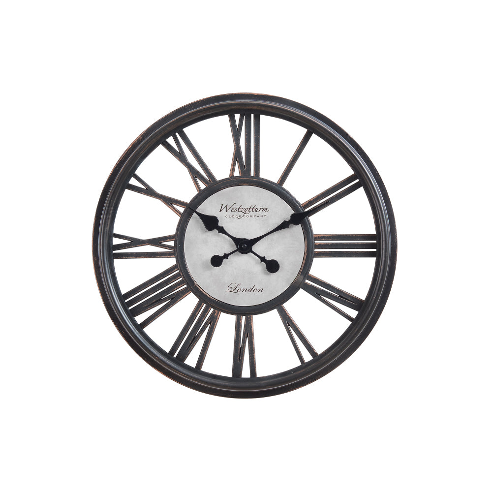 Clocks, 18" Round, Wall Clock, Antique Black, Transitional
