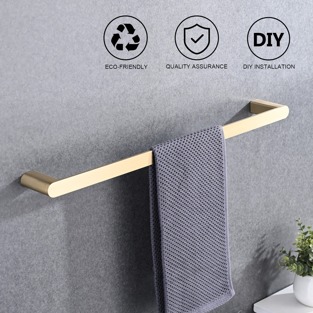 Brushed Gold 4-Pieces Bathroom Hardware Set Towel Bar Set Include Single Towel Bar Towel Holder Toilet Paper Holder