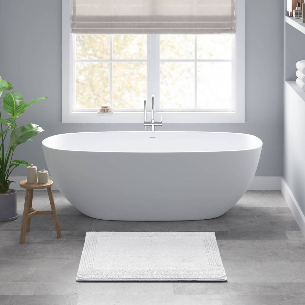 100% Cotton Tufted 3000 GSM Reversible Bath Rug Charcoal 21x34"